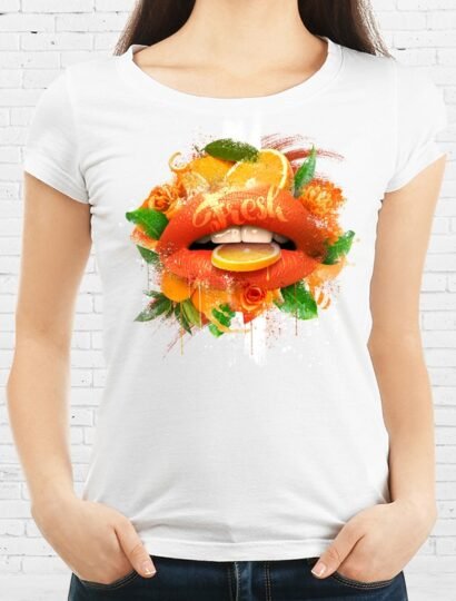 T-shirt Bouche Orange