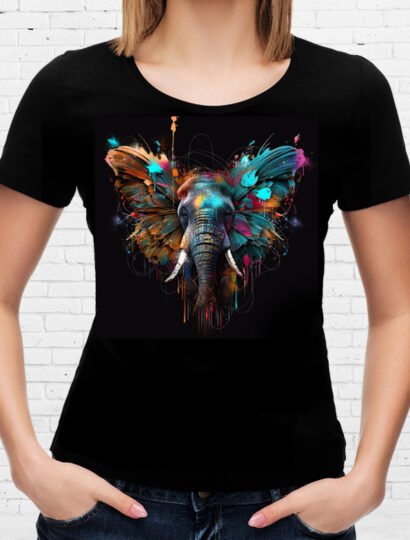 T-shirt Elephant papillon