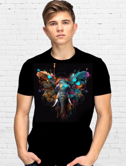 T-shirt Eléphant Papillon
