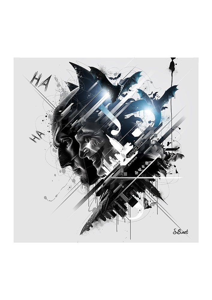 Tirage d’art "Batman vs Joker" – Sylvain Binet