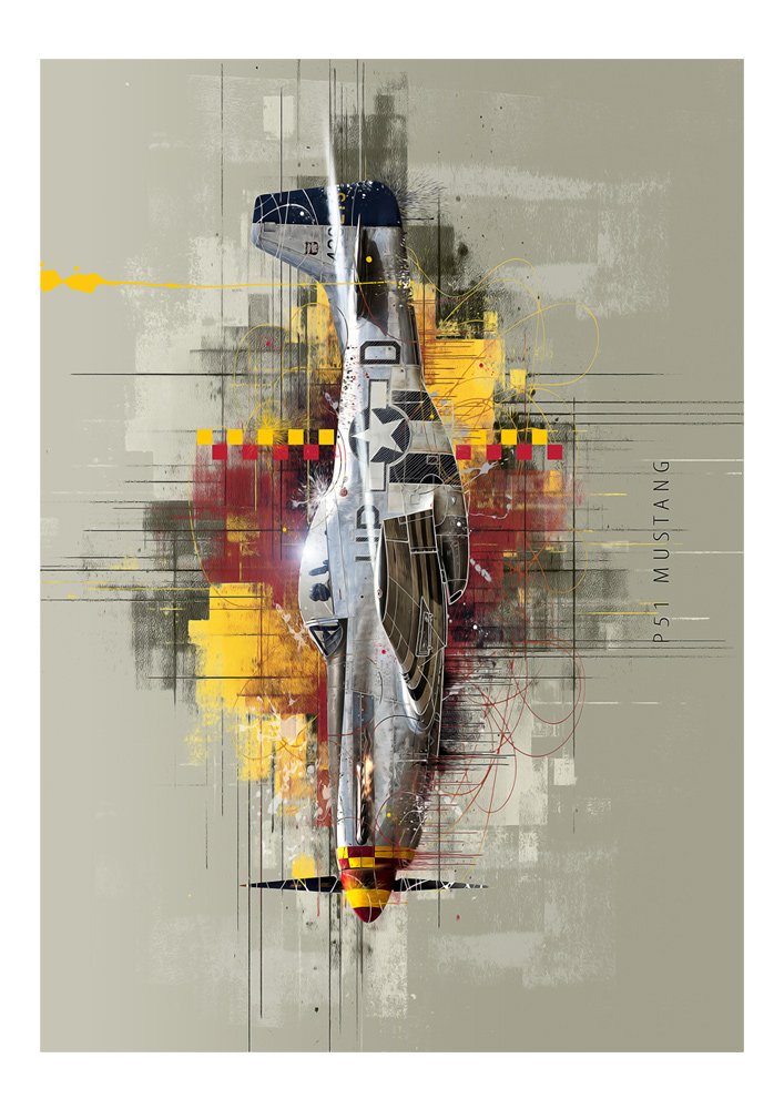 Tirage d’art "P51 Mustang" – Sylvain Binet