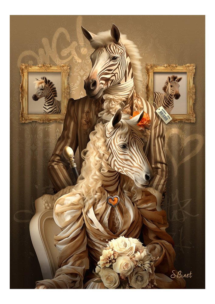 Tirage d’art "Famille Zèbre" – Sylvain Binet