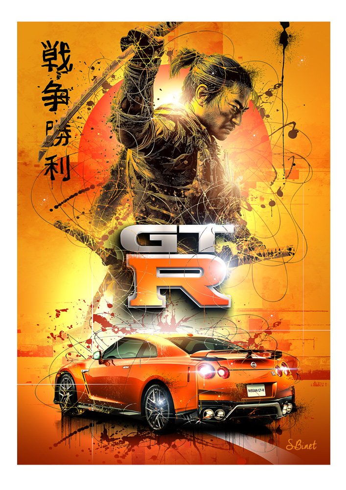 Tirage d’art "Nissan GT-R" – Sylvain Binet