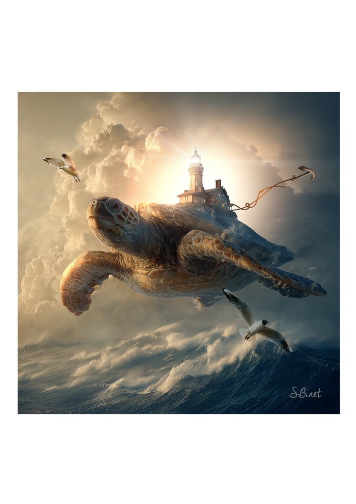 Tirage d’art "Tortue Phare" – Sylvain Binet