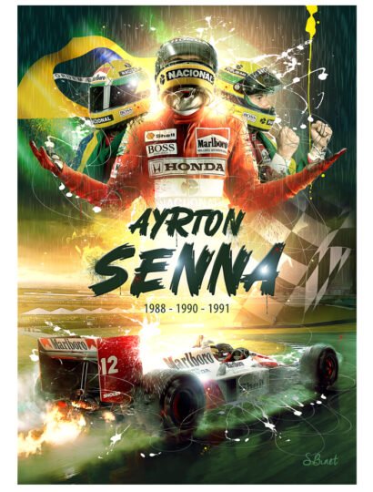 Tirage d’art "Ayrton Senna F1" – Sylvain Binet